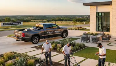 Landscaping crew providing lawn care services in Fort Worth, TX