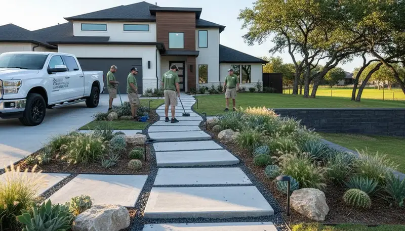 Fort Worth, TX landscaping team providing professional lawn care services for residential and commercial properties