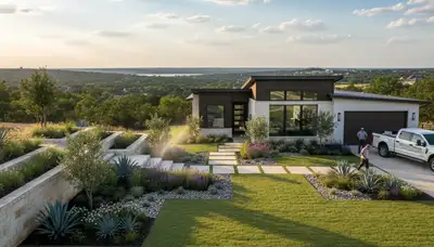 Landscaping crew serving Fort Worth, TX with professional lawn care and yard maintenance