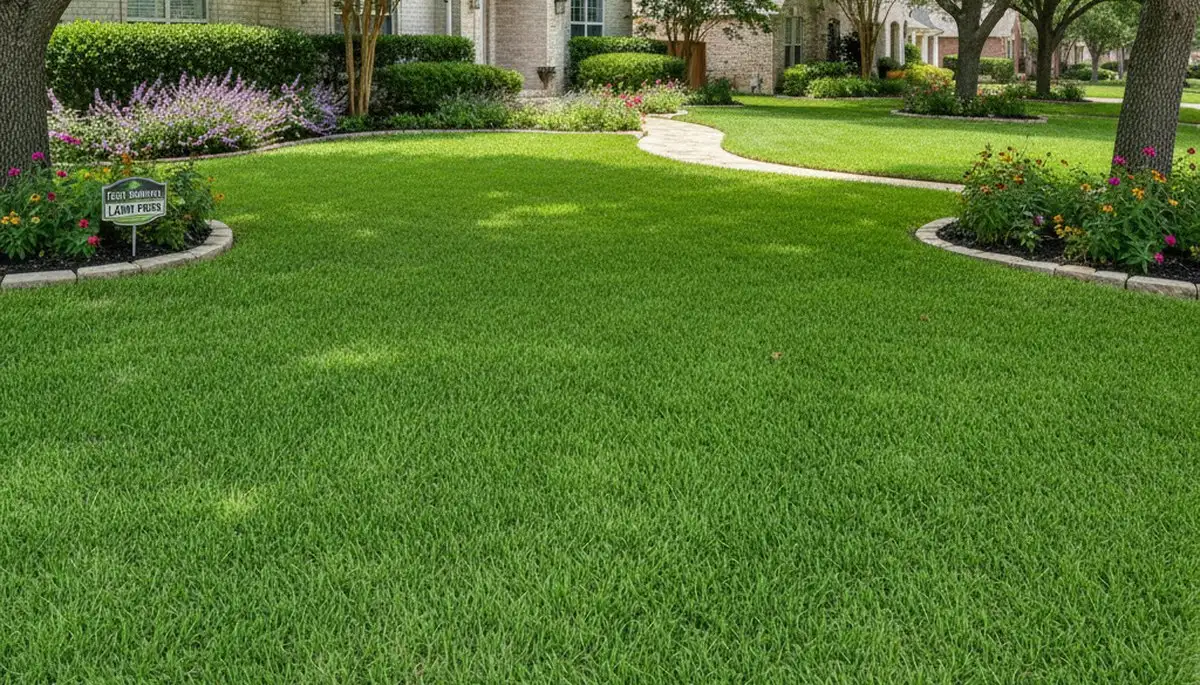 Lush residential lawn in Fort Worth, TX showcasing thick green turf from expert Chop Chop Landscaping care