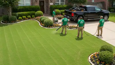 Professionally maintained Fort Worth TX lawn with manicured grass and clean edges by Chop Chop Landscaping